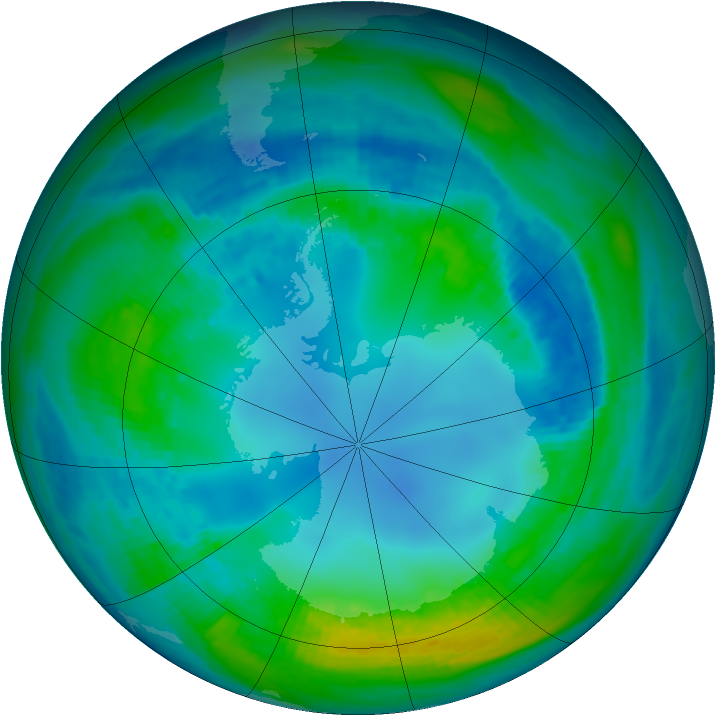 Antarctic ozone map for 05 May 1989